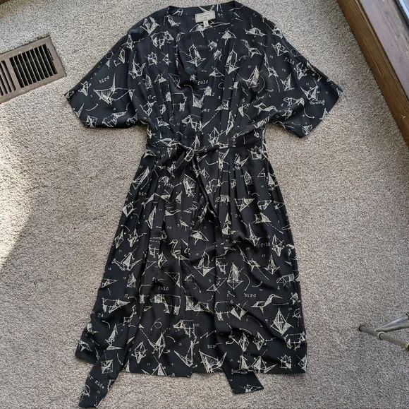 MOULINETTE SOUERS Anthropologie Origami Silk Dress sz 4 - Picture 1 of 8